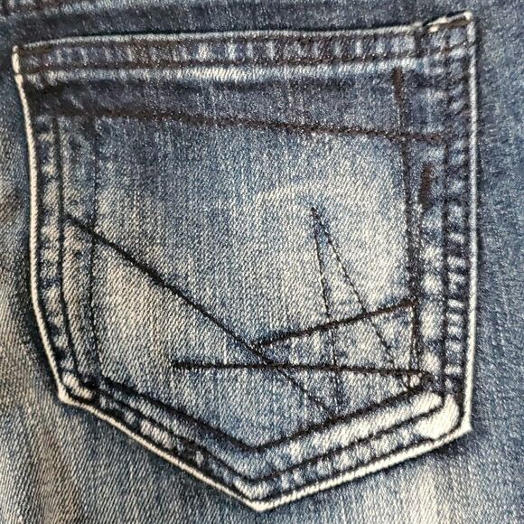 Allen B by Allen Schwartz Bleach Dye Crystal Embellishments Destroyed Jeans Sz 8 - Picture 9 of 12